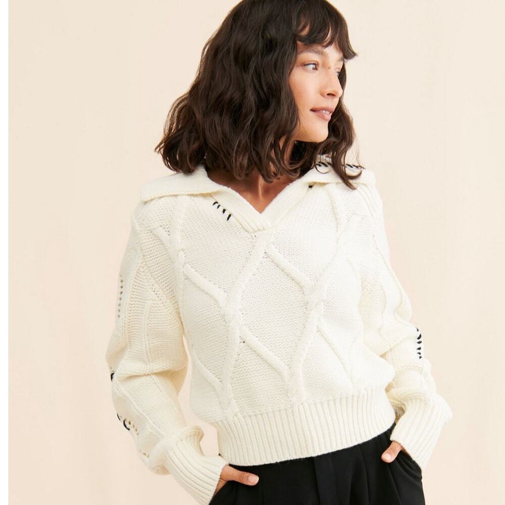 En Saison Lena White Knit Sweater‎